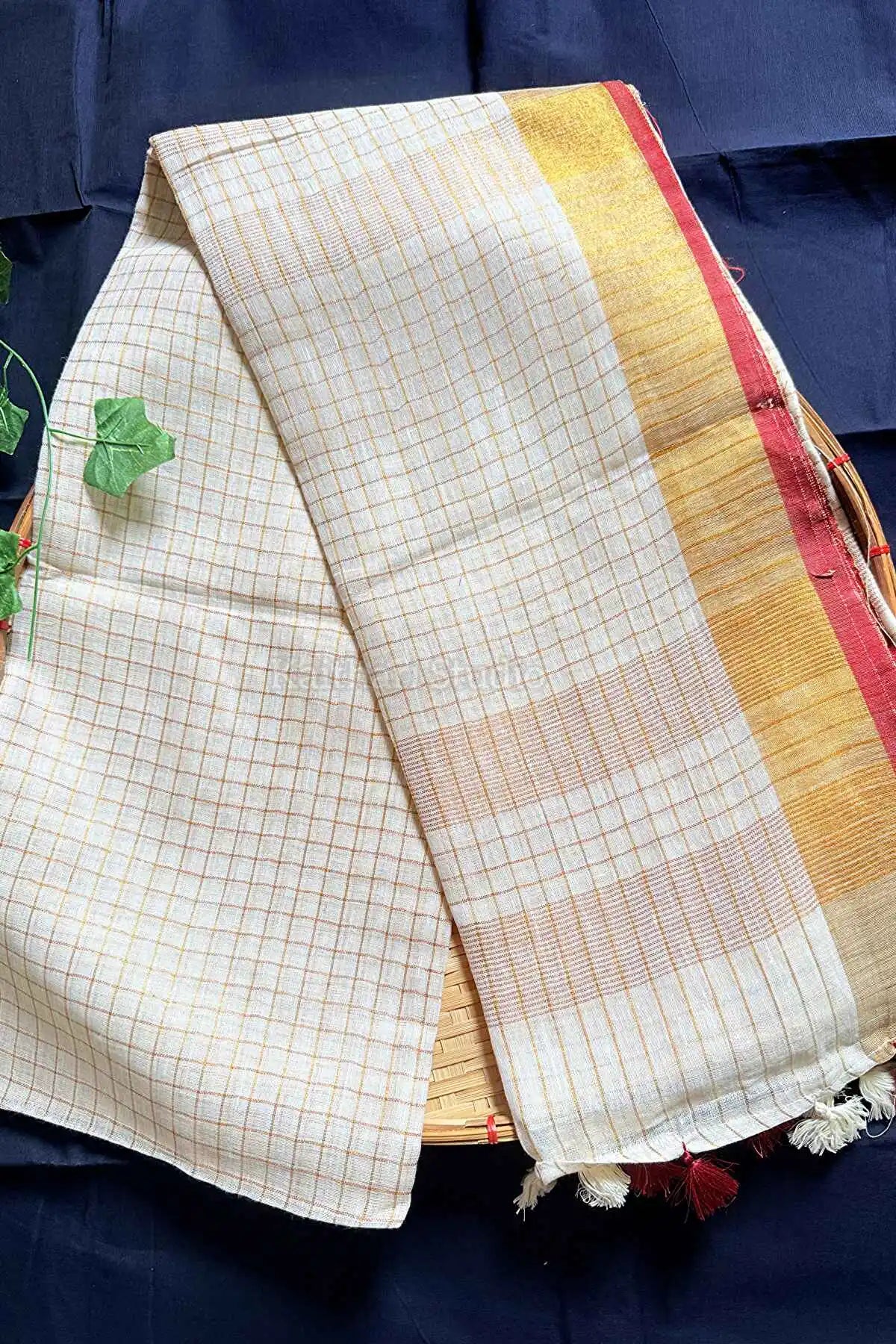Linen Checked - Maroon - KS066