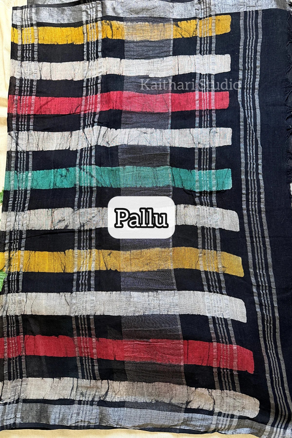 Handblock Printed Linen Cotton - Multicolor - KS118