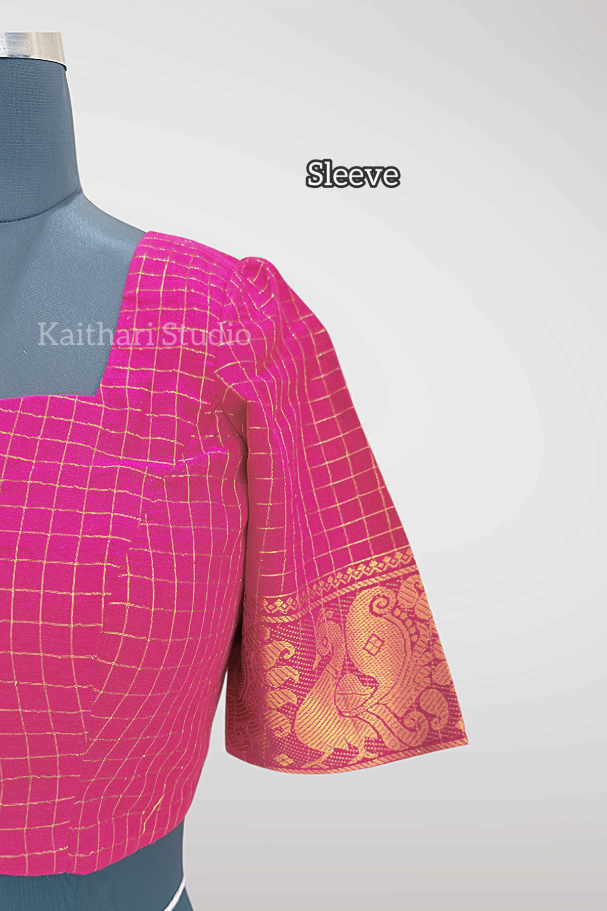 Sungudi Cotton Readymade Blouse – Pink - KS145