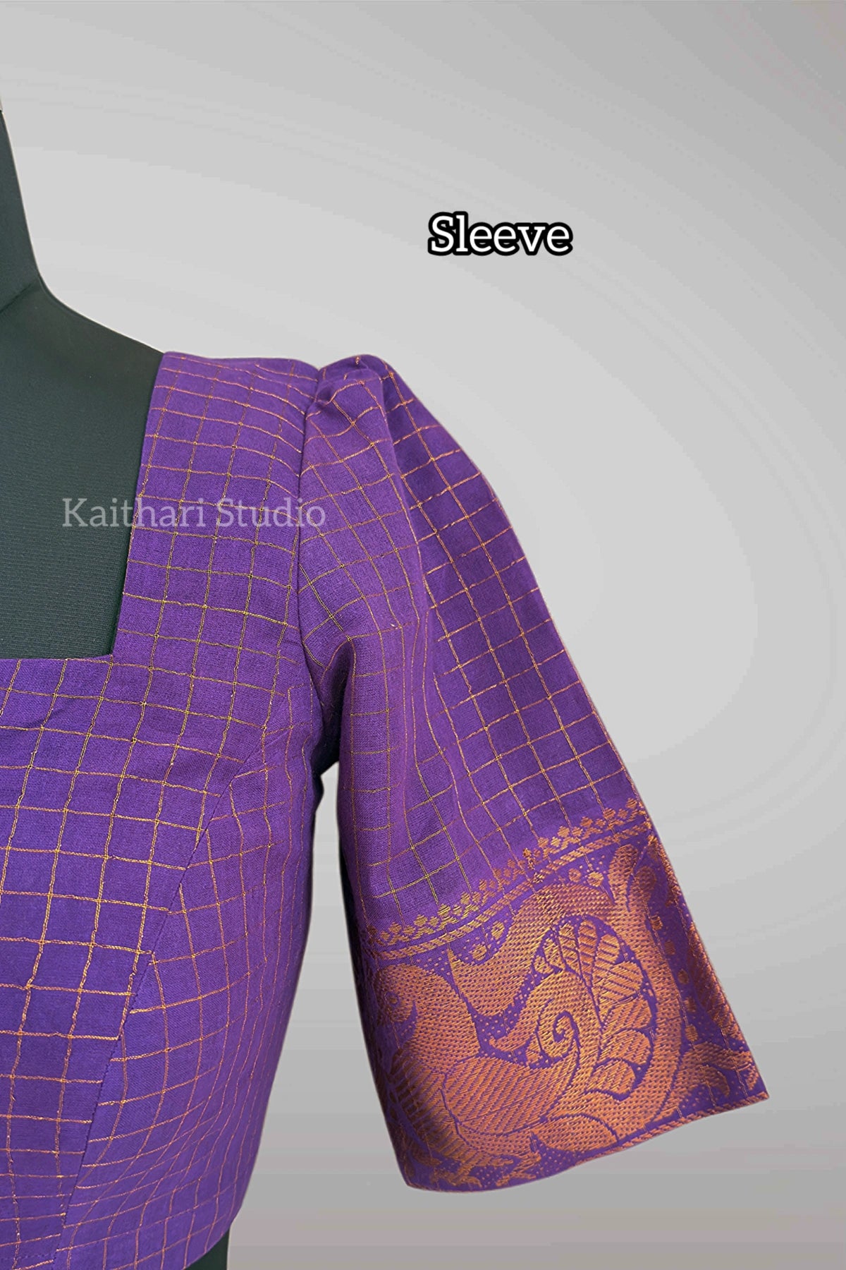 Sungudi Cotton Readymade Blouse – Purple - KS146