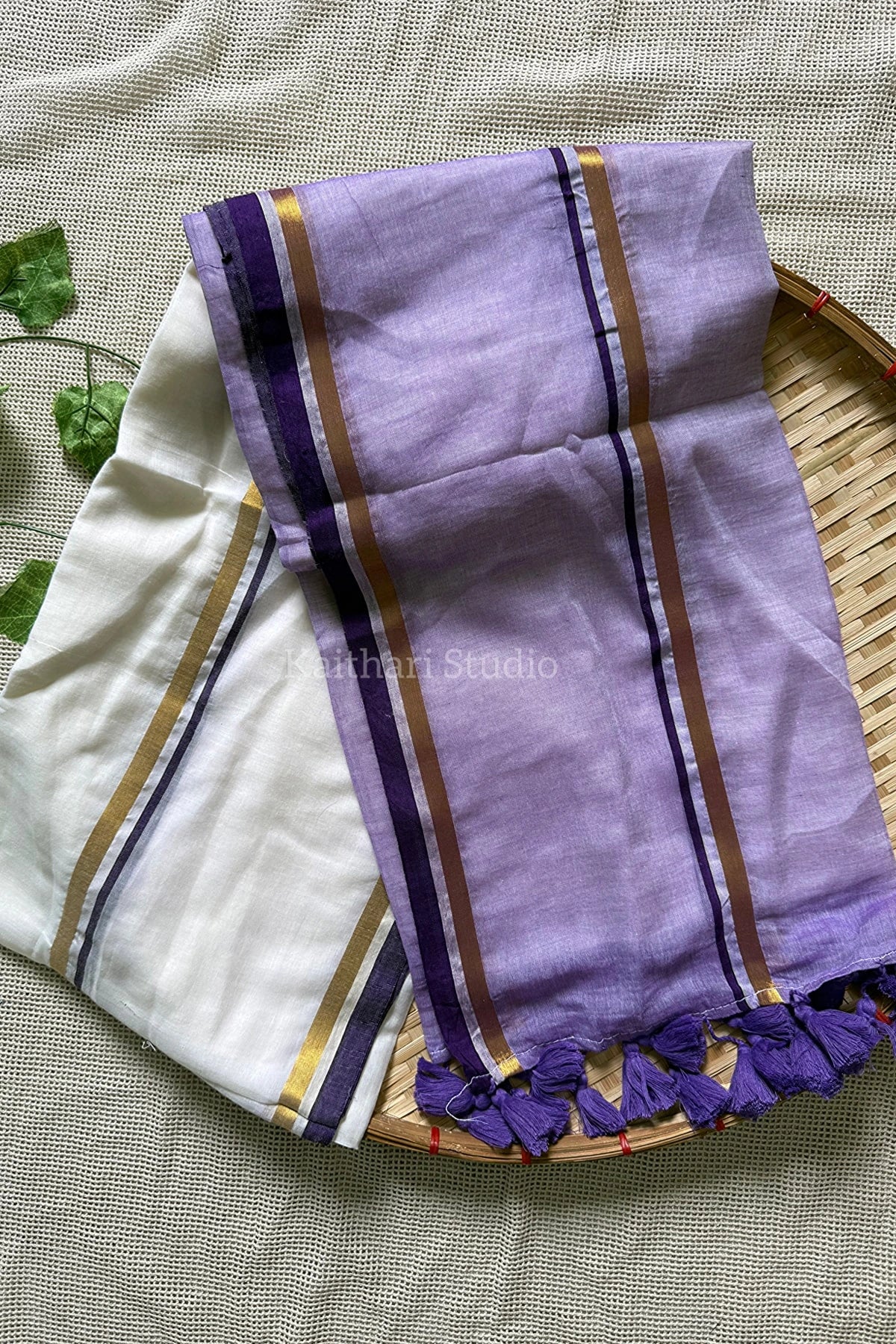 Onam Special Mul Cotton - Lavender- KS048