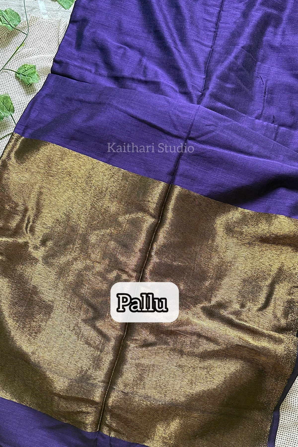 Nayanthra inspired zari pallu saree - Purple - KS029