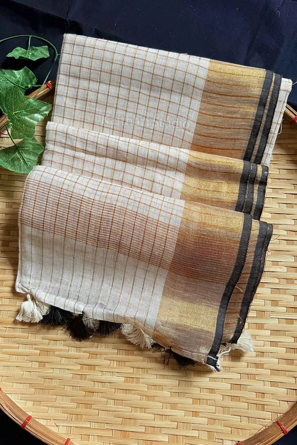Linen Checked - Black - KS068