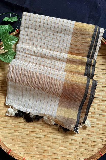 Linen Checked - Black - KS068