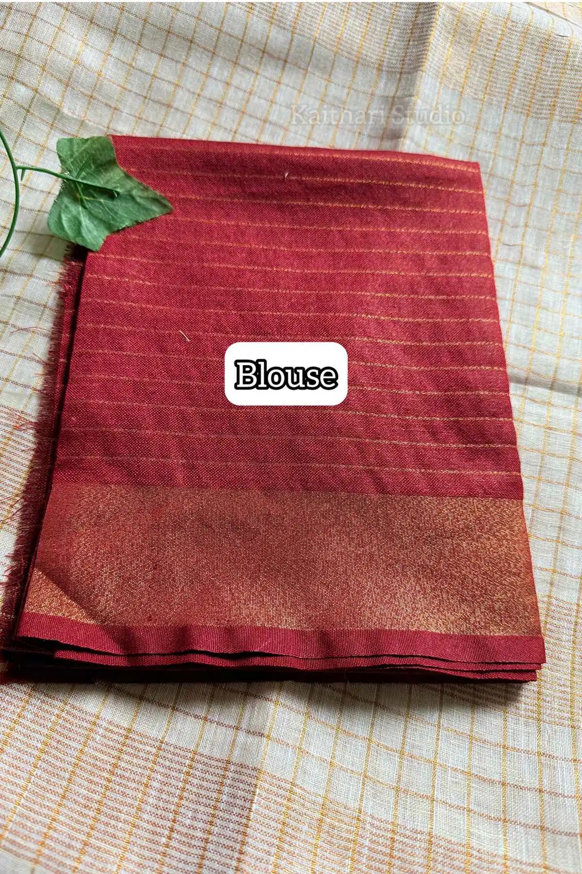 Linen Checked - Maroon - KS066