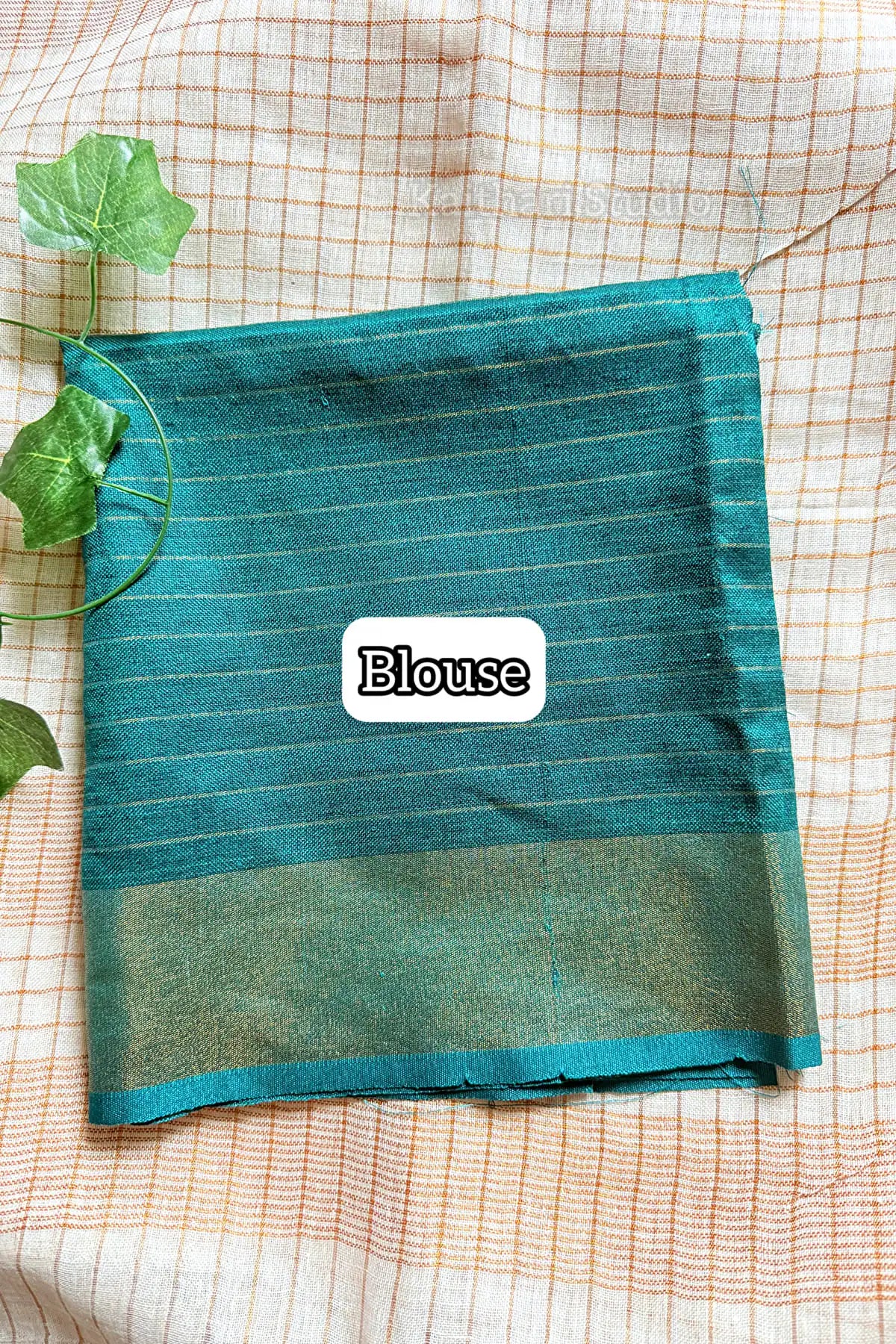 Linen Checked - Teal Green- KS067
