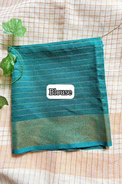 Linen Checked - Teal Green- KS067