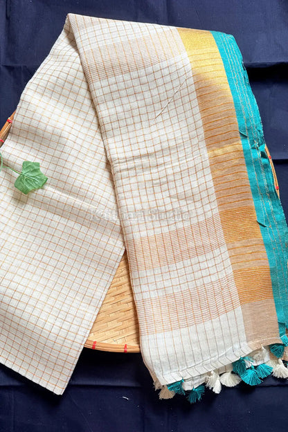 Linen Checked - Teal Green- KS067