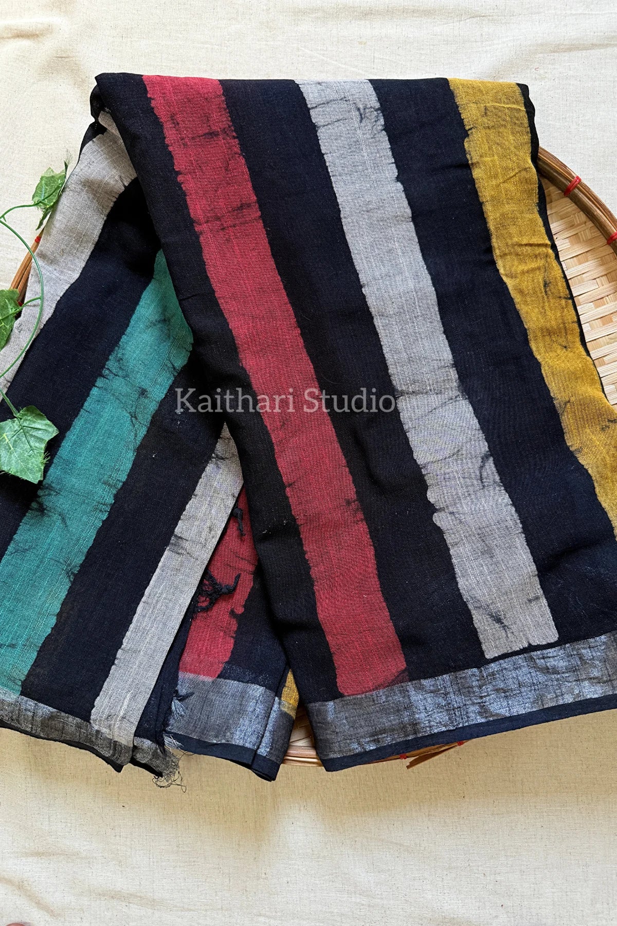 Handblock Printed Linen Cotton - Multicolor - KS118
