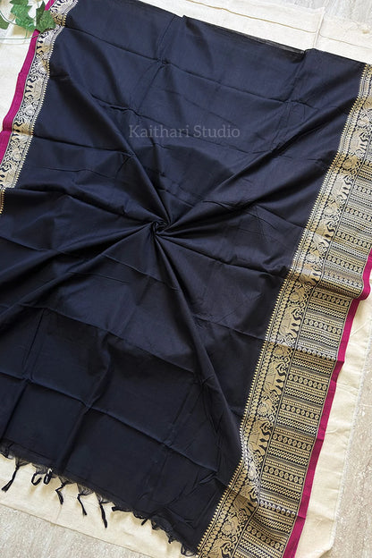 Narayanpet Big border – Black - KS079