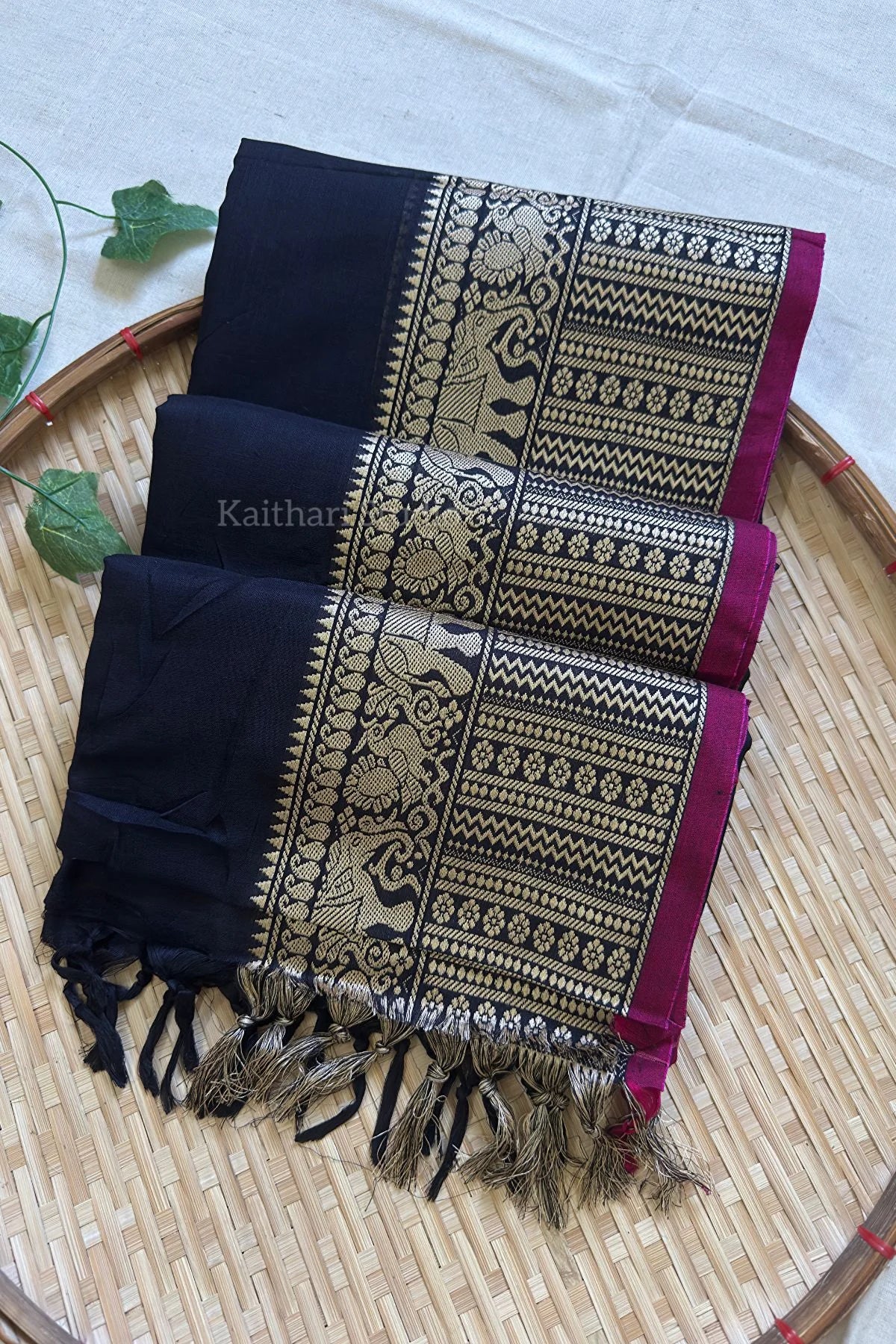 Narayanpet Big border – Black - KS079