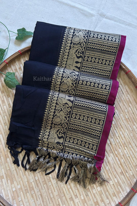 Narayanpet Big border – Black - KS079