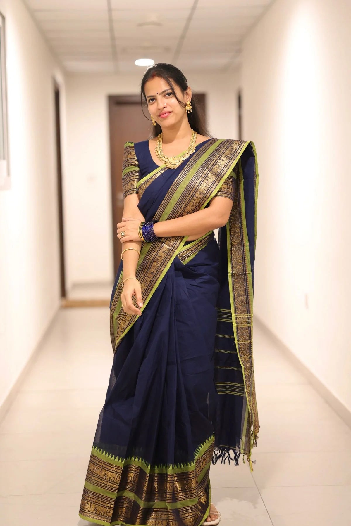 Chettinad Cotton - Navy Blue - KS087
