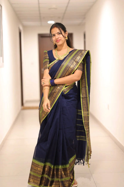 Chettinad Cotton - Navy Blue - KS087