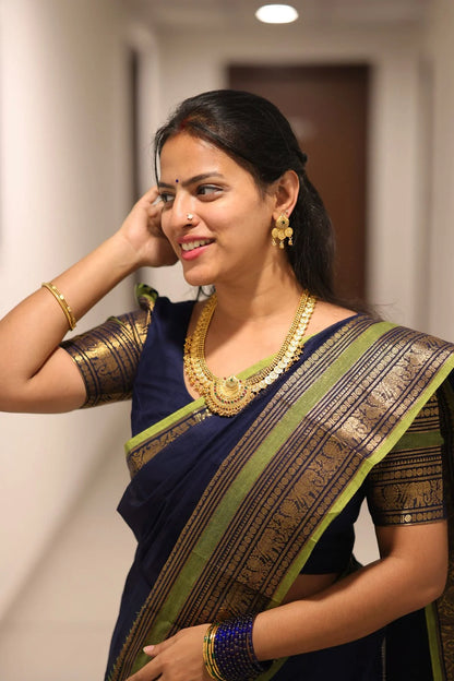 Chettinad Cotton - Navy Blue - KS087