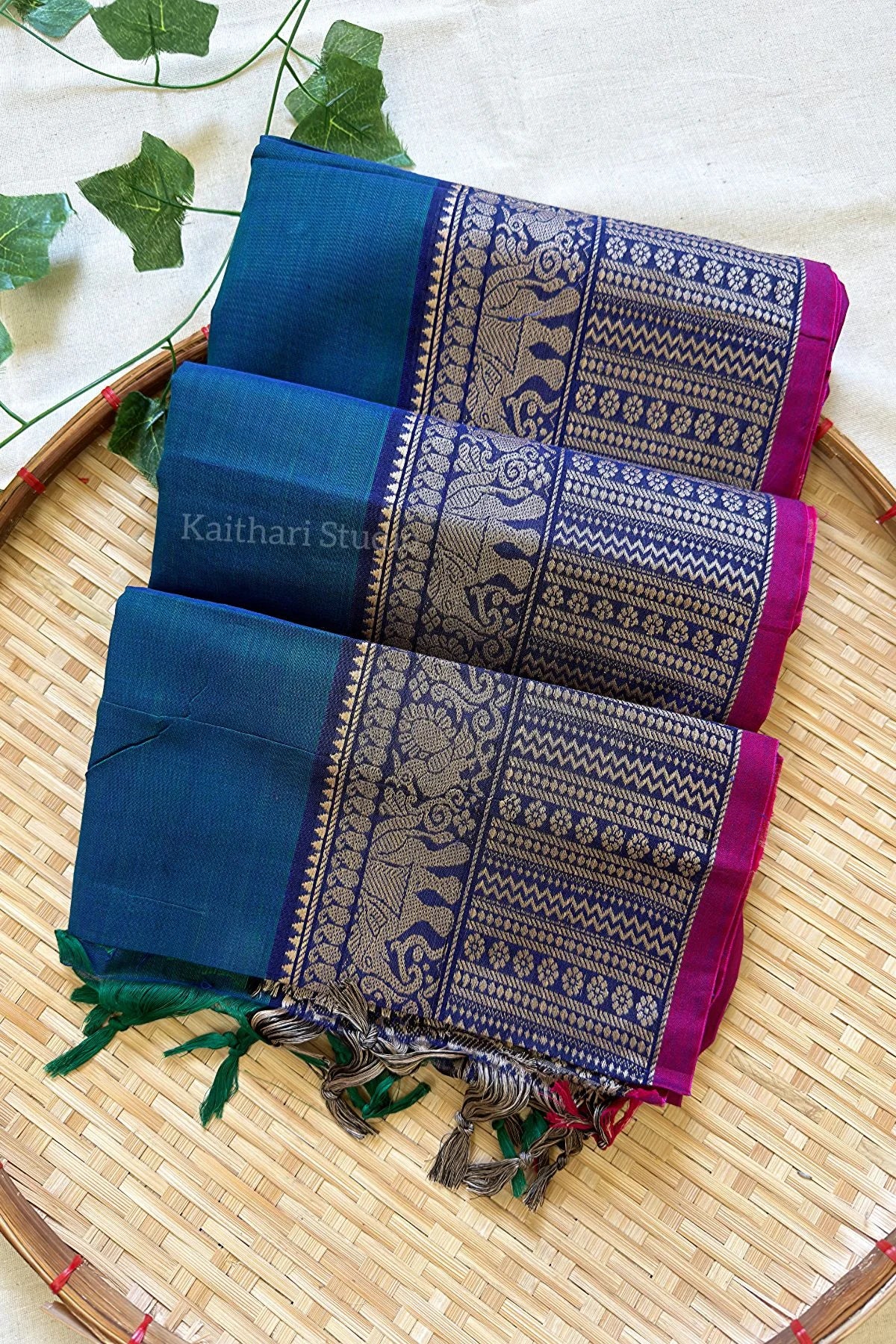 Narayanpet Big border – Peacock Green - KS076