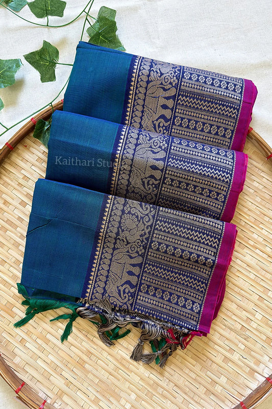 Narayanpet Big border – Peacock Green - KS076