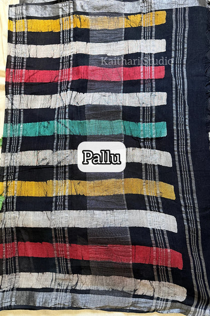 Handblock Printed Linen Cotton - Multicolor - KS118