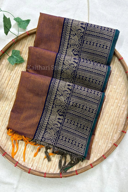 Narayanpet Big border – Rust brown -  KS095