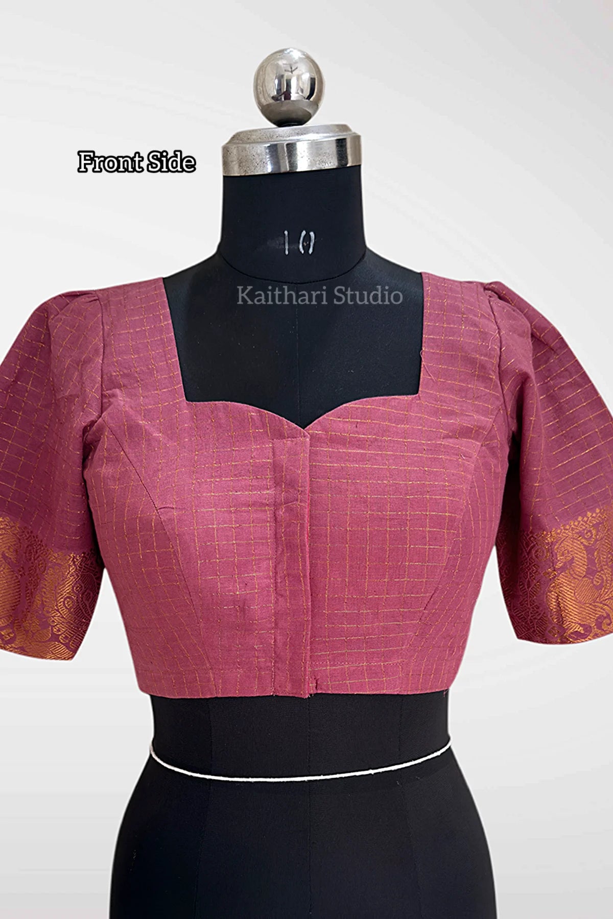 Sungudi Cotton Readymade Blouse – Onion Pink - KS150