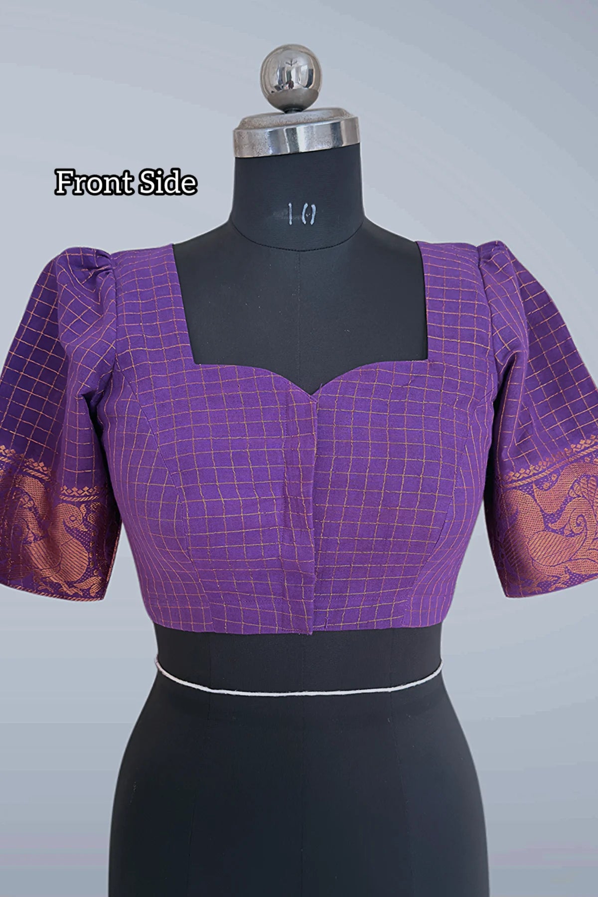 Sungudi Cotton Readymade Blouse – Purple - KS146