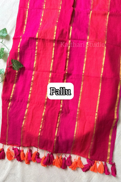 Pinky Mul Cotton Stripes - KS111