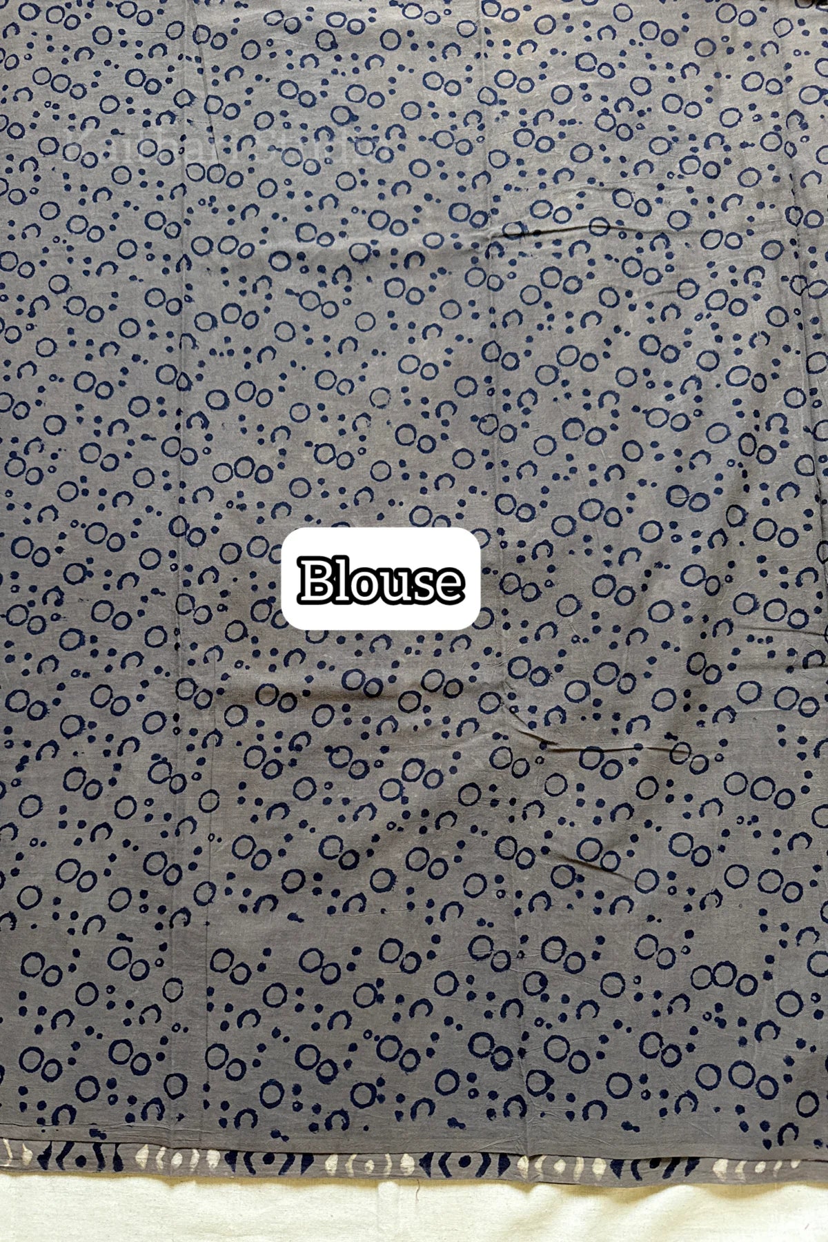 Handblock Printed Mul Mul Cotton - Light Ash - KS113