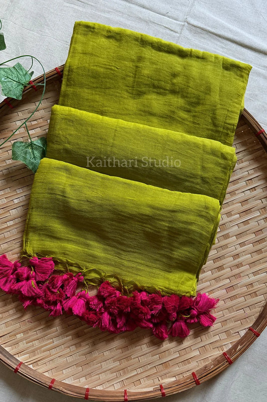 Lime green plain mul cotton - KS114