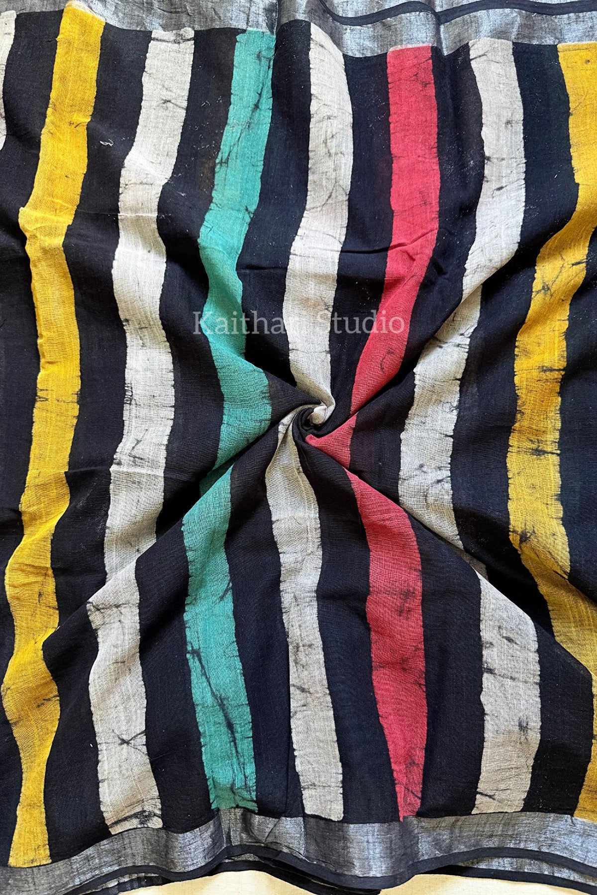 Handblock Printed Linen Cotton - Multicolor - KS118