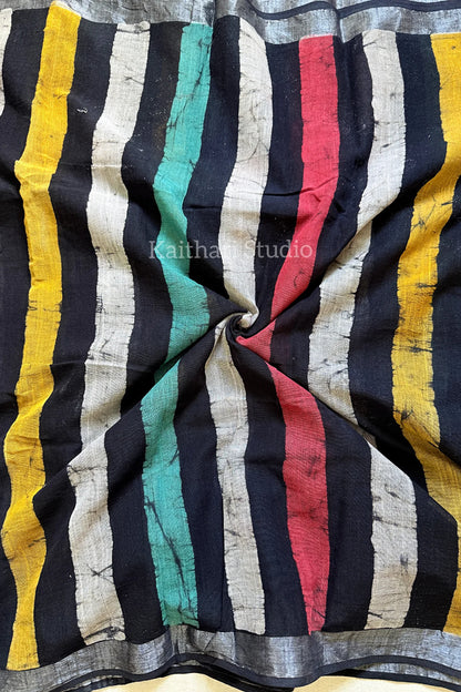 Handblock Printed Linen Cotton - Multicolor - KS118