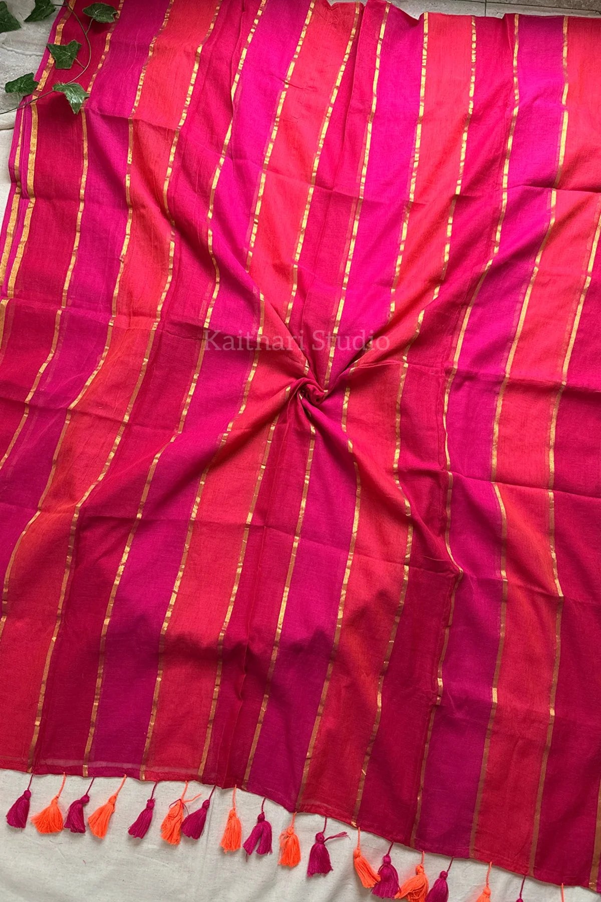Pinky Mul Cotton Stripes - KS111