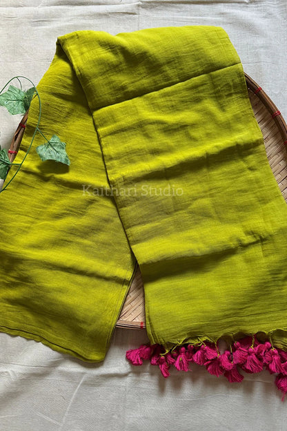Lime green plain mul cotton - KS114