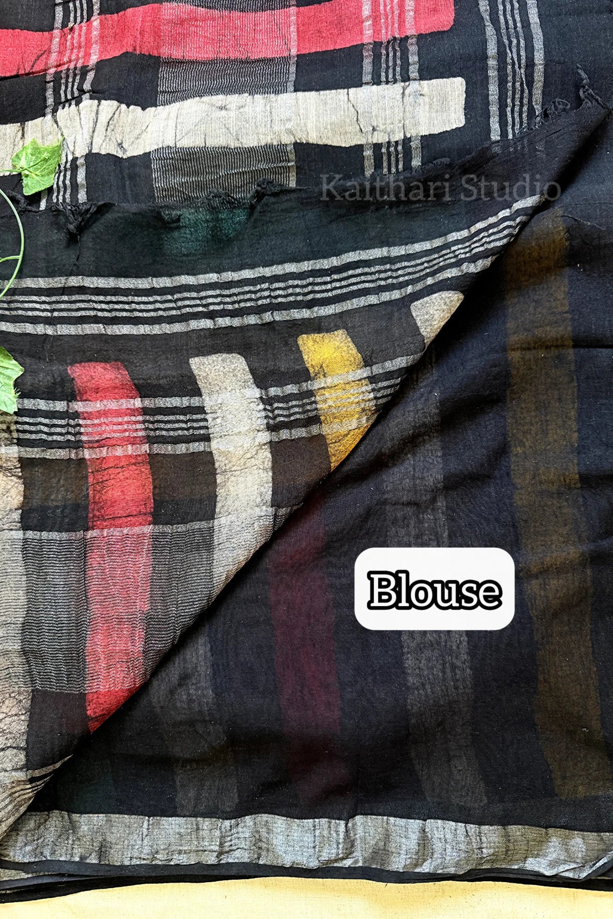 Handblock Printed Linen Cotton - Multicolor - KS118