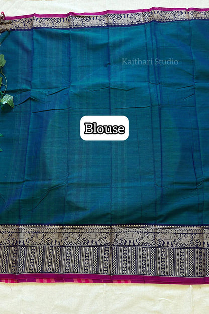 Narayanpet Big border – Peacock Green - KS076