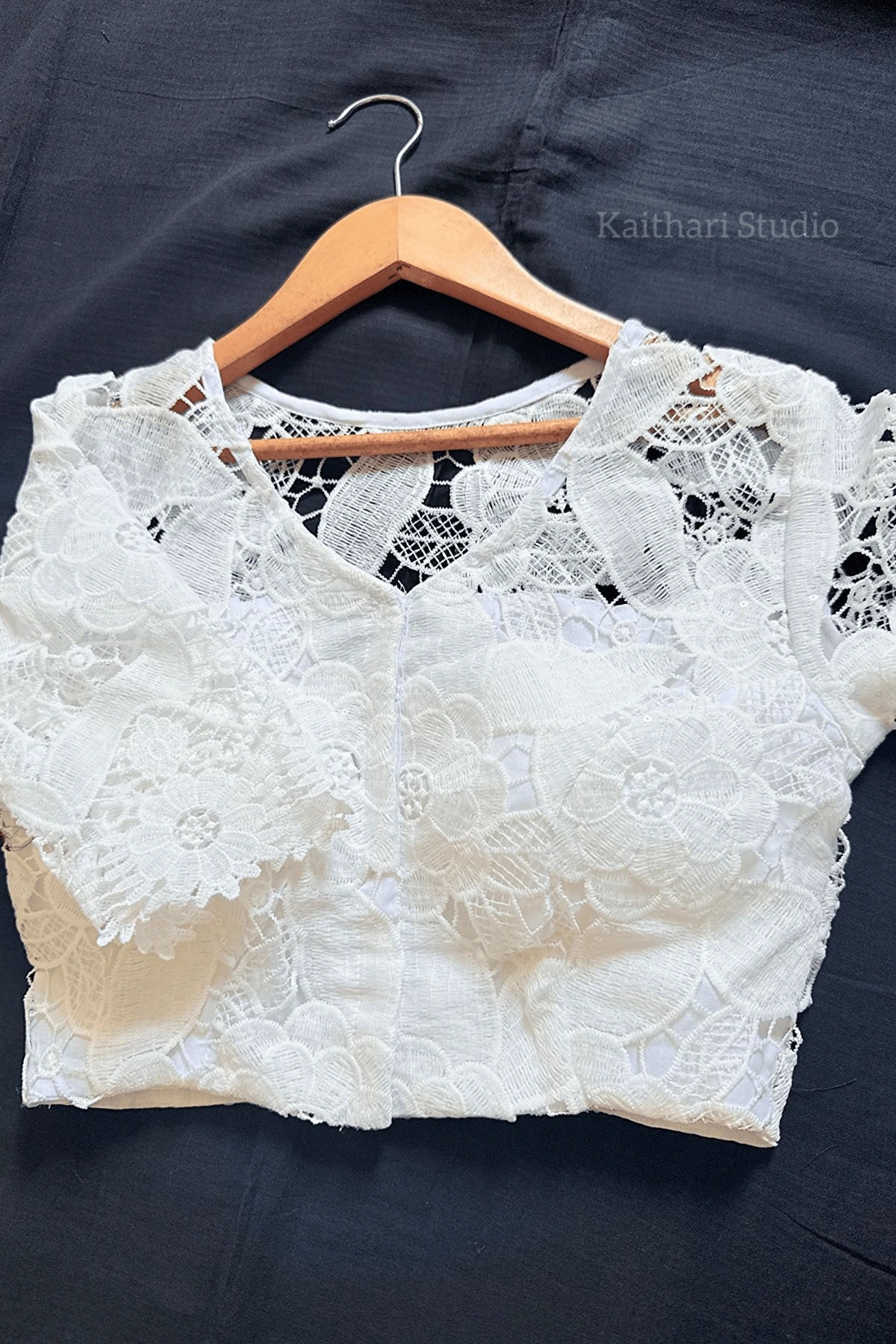 White Net Fabric Blouse KS134