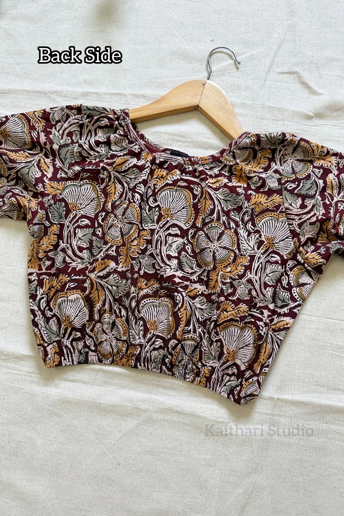 Kalamkari Handblock Printed Stretchable Readymade Blouse KS121
