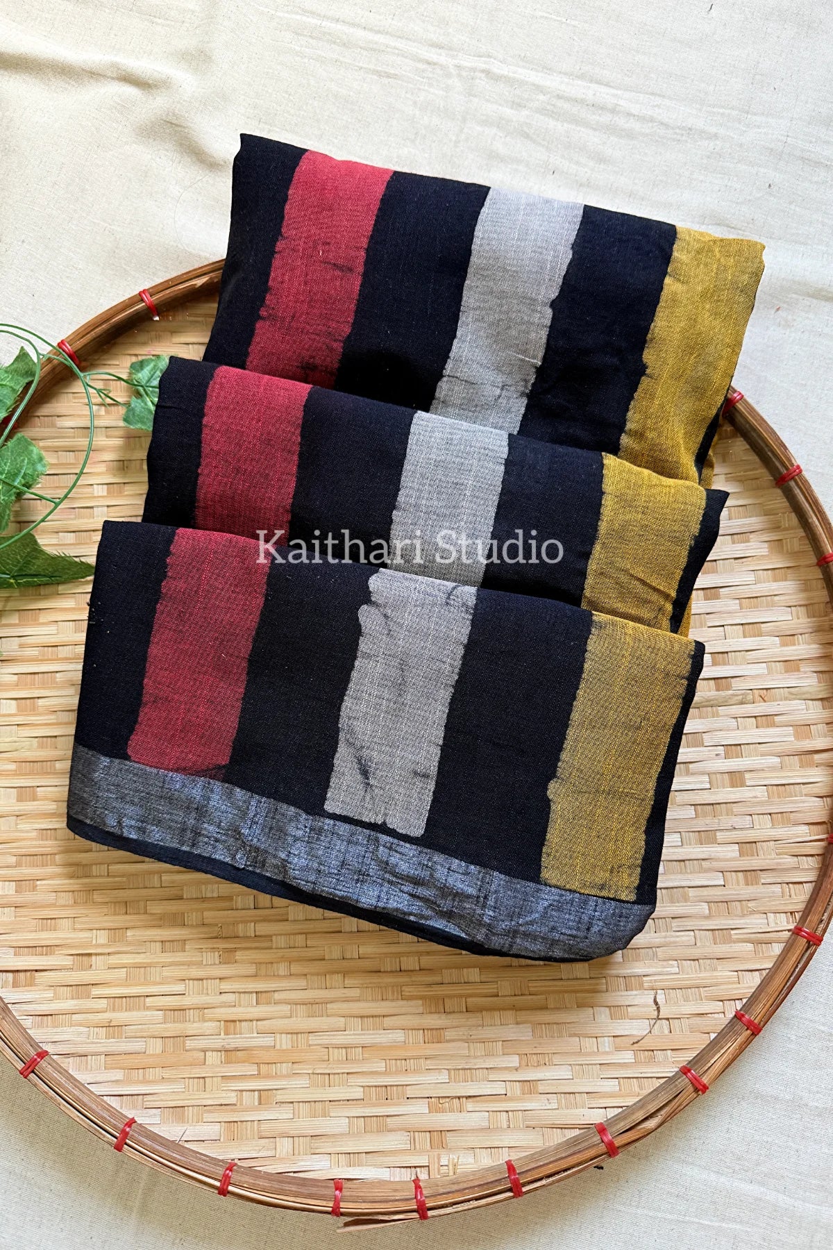 Handblock Printed Linen Cotton - Multicolor - KS118