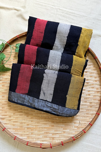 Handblock Printed Linen Cotton - Multicolor - KS118