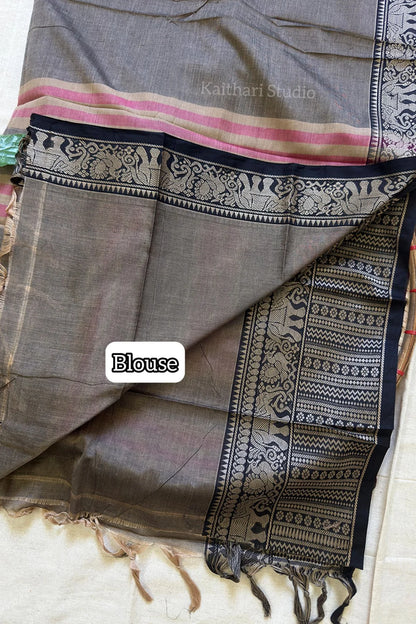 Narayanpet Big border – Elephant Grey - KS077