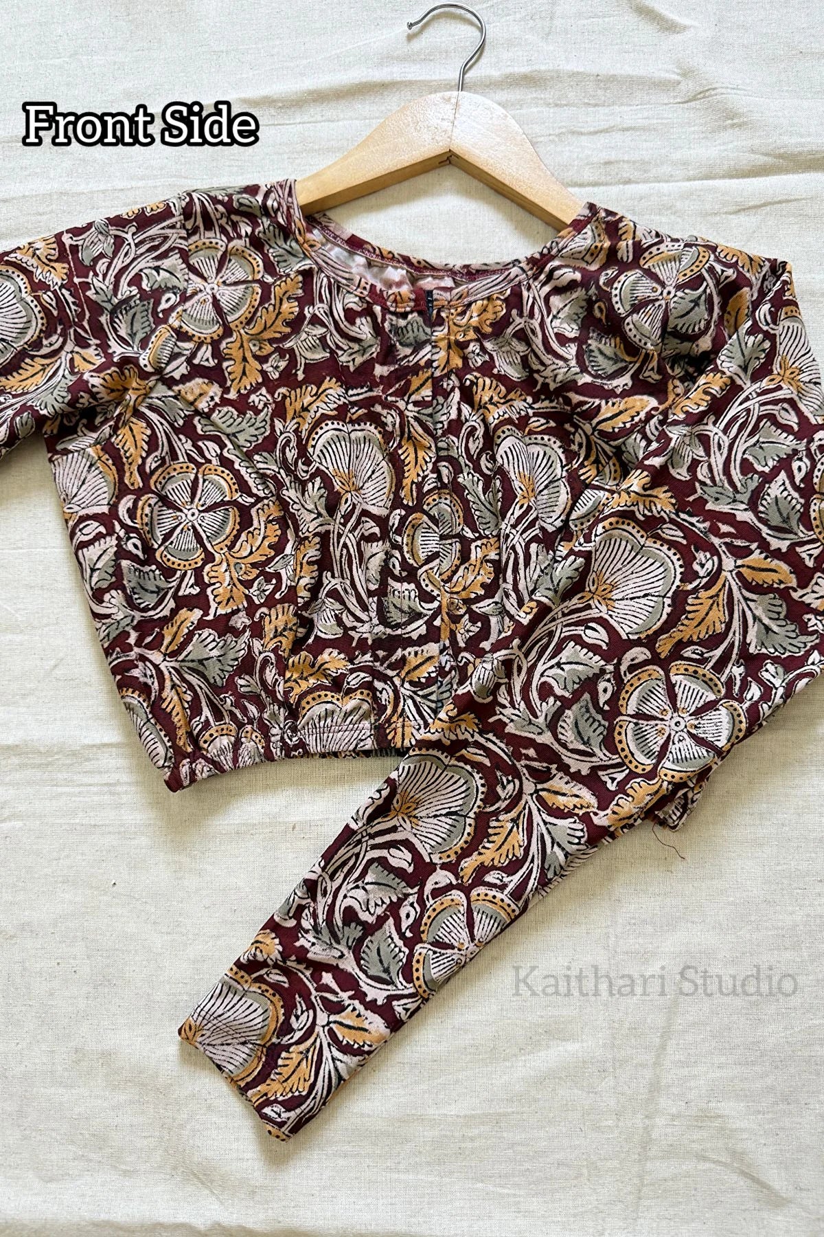 Kalamkari Handblock Printed Stretchable Readymade Blouse KS121