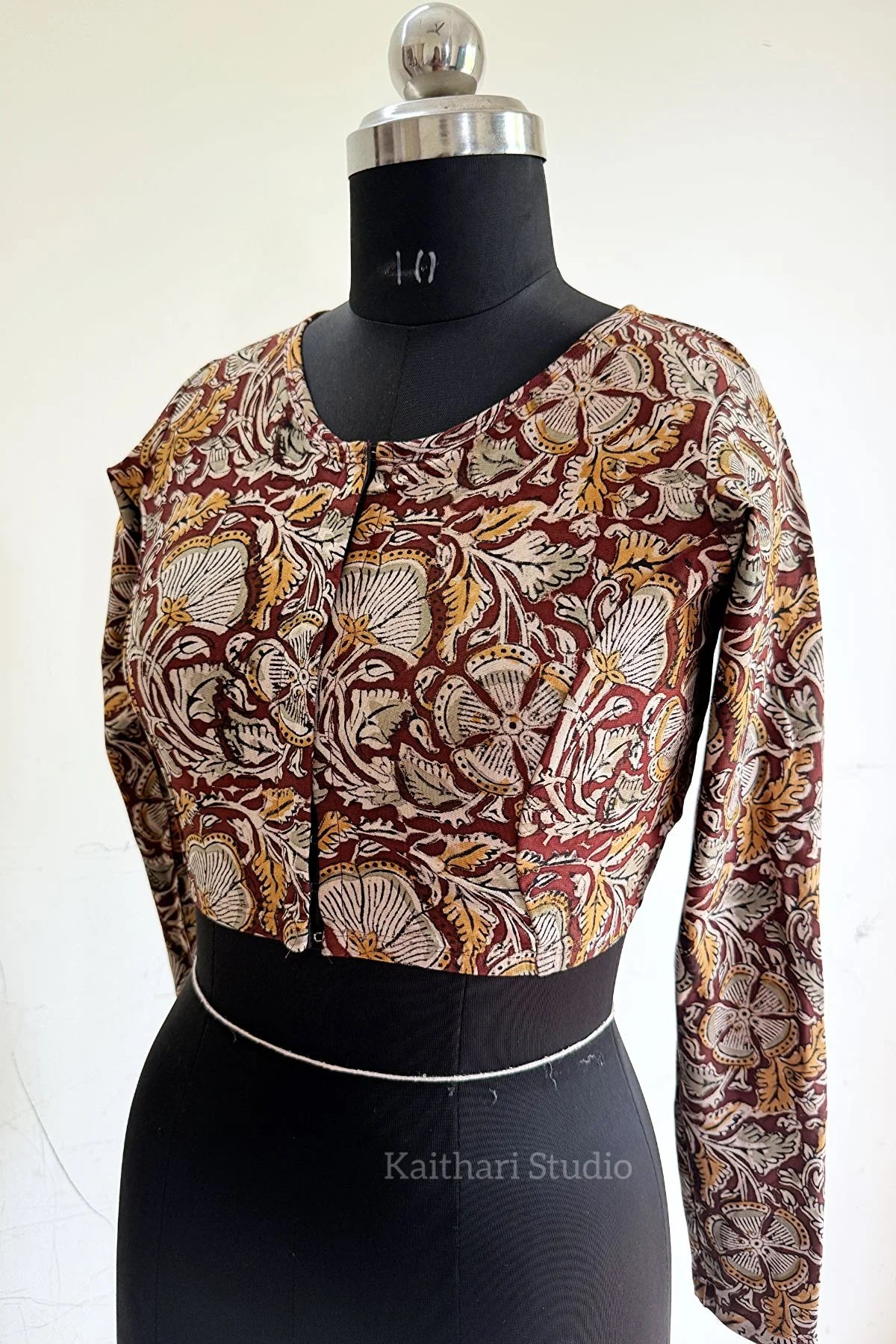 Kalamkari Handblock Printed Stretchable Readymade Blouse KS121