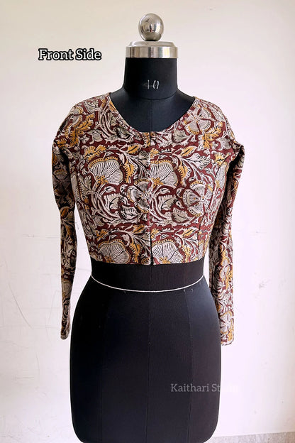 Kalamkari Handblock Printed Stretchable Readymade Blouse KS121