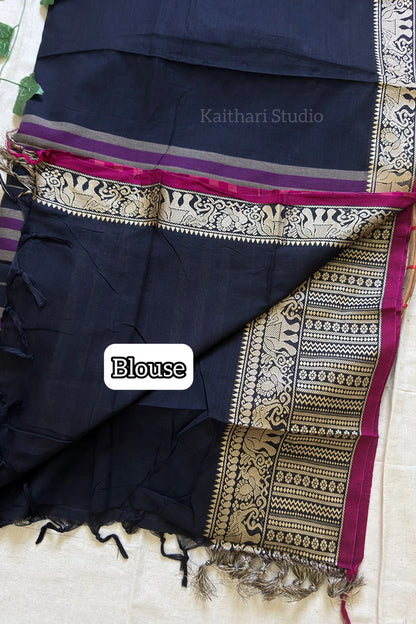 Narayanpet Big border – Black - KS079
