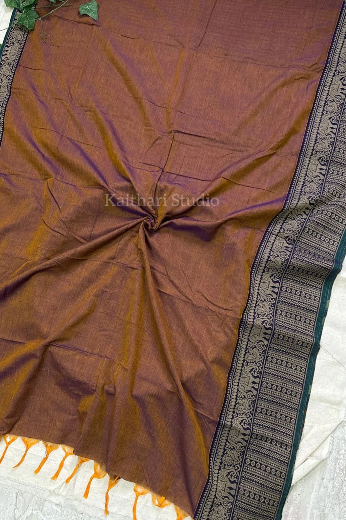 Narayanpet Big border – Rust brown -  KS095