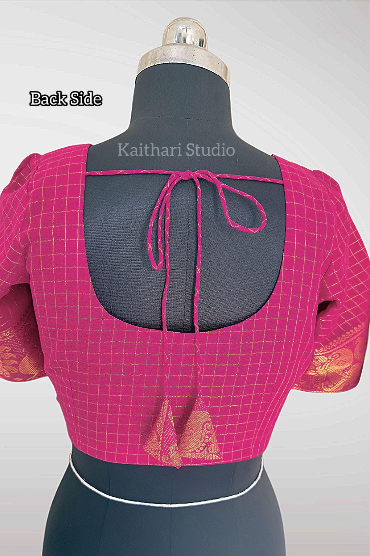 Sungudi Cotton Readymade Blouse – Pink - KS145