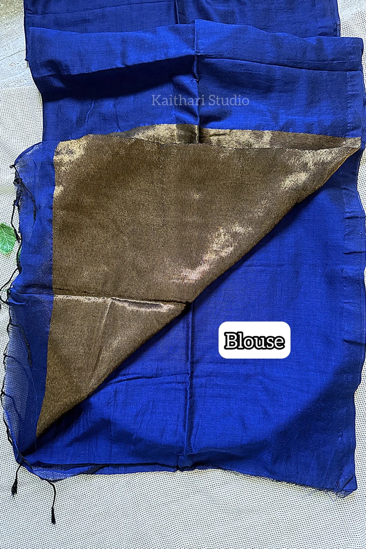 Nayanthra inspired zari pallu saree - Blue - KS032