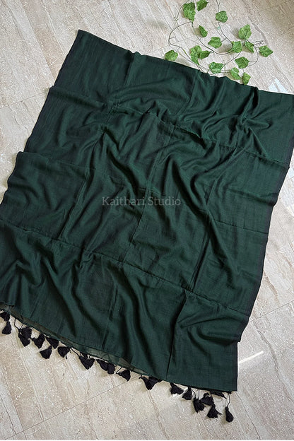 Bottle Green Plain Mul Cotton- KS051