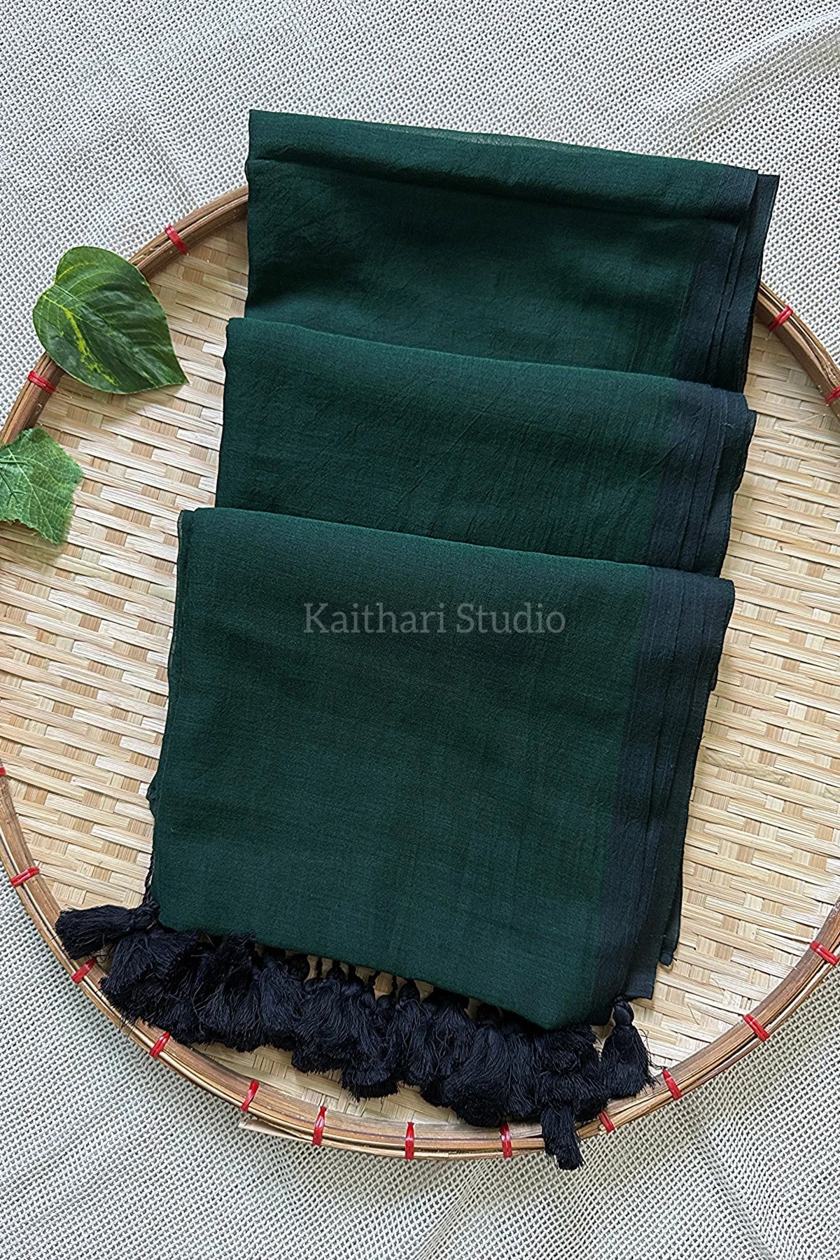 Bottle Green Plain Mul Cotton- KS051