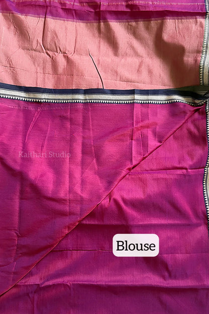 Narayanpet small border - Dark Pink - KS022
