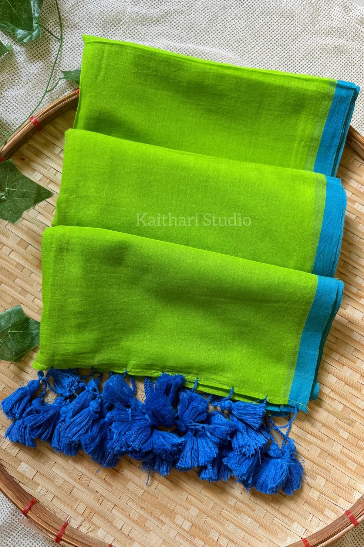 Florescent green plain mul cotton – KS069